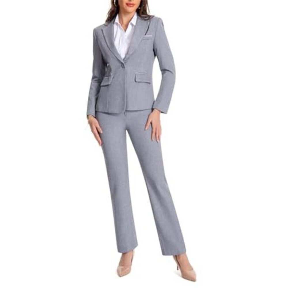 Womens Suits 2 Piece Set Business Casual Long Sleeve Blazer and Pants